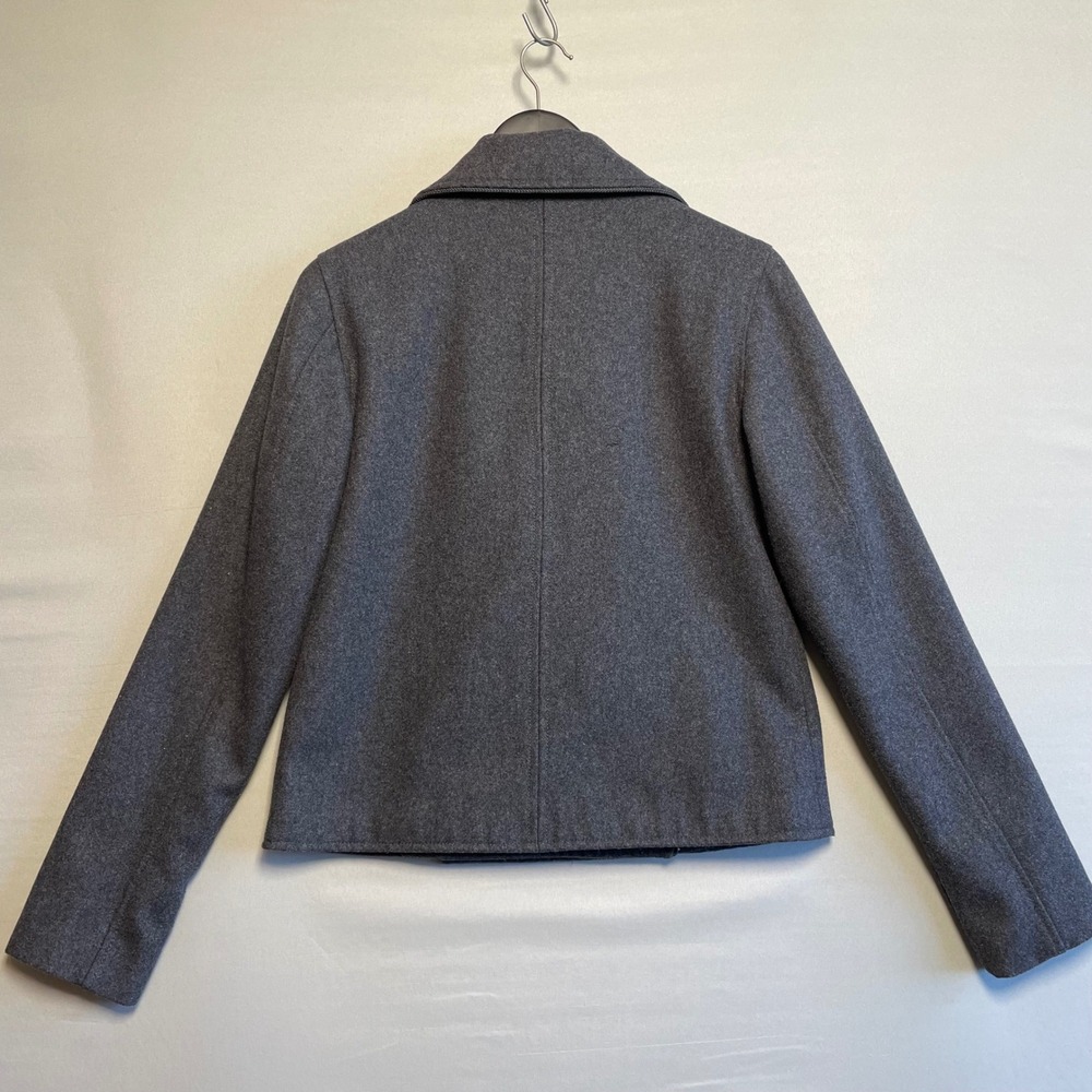 Vans Womens Double Breasted Peacoat Grey Wool Blend‎ Collared Wide Button Size M - Picture 4 of 10
